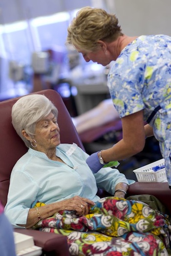 Patient getting treatment - contact us
